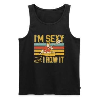 Je suis sexy et je rame Kayak Canoë Kayak - Débardeur bio Premium Homme - noir - Devant - AI Model Male 178 light (178cm)