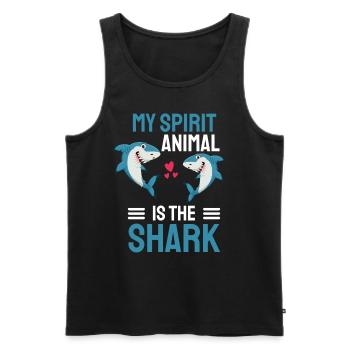 Ozean Tier Mein spirituelles Tier ist der Hai - Männer Premium Bio Tank Top - Schwarz - Vorne - AI Model Male 178 light (178cm)
