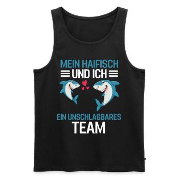 Ozean Tierliebhaber Meerestier Lustiges Haifisch - Männer Premium Bio Tank Top - Schwarz - Vorne - Michal (187cm)