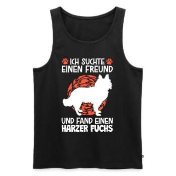 Suchte Freund und fand Harzer Fuchs Hütehund - Männer Premium Bio Tank Top - Schwarz - Vorne - Michal (187cm)