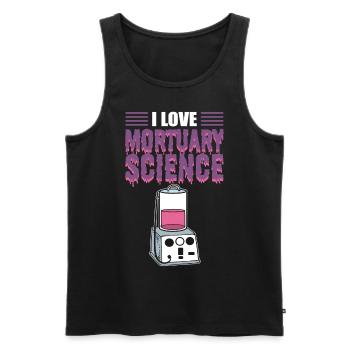 I Love Mortuary Science Mortician Funeral Director - Men's Premium Organic Tank Top - black - Front - AI Model Male 178 light (178cm)