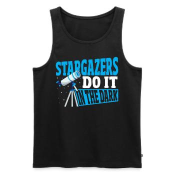 Stargazers Do It In The Dark Stargazing Astronomy - Men's Premium Organic Tank Top - black - Front - AI Model Male 178 light (178cm)