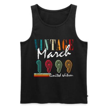 24th birthday March Vintage 1999 Vintage - Men's Premium Organic Tank Top - black - Front - Michal (187cm)