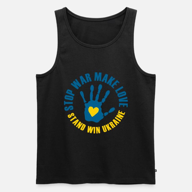 Stand Win Ukraine - Männer Premium Bio Tank Top - Schwarz