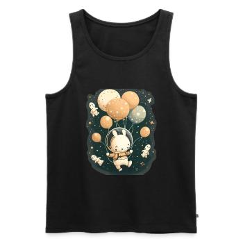 Süßer Hase Mit Luftballons Ostern Weltraum - Männer Premium Bio Tank Top - Schwarz - Vorne - Michal (187cm)