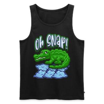 Krokodil-Crocodile, lustiger Spruch, Pun, Pixelart - Männer Premium Bio Tank Top - Schwarz - Vorne - AI Model Male 178 light (178cm)