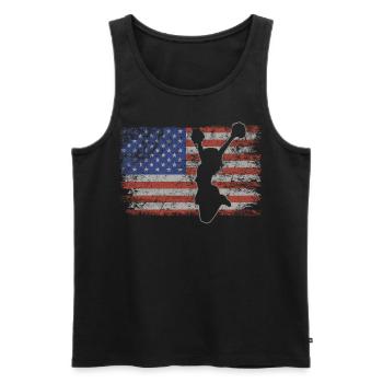 Cheerleading Retro USA Flag 4 juillet - Débardeur bio Premium Homme - noir - Devant - AI Model Male 178 light (178cm)