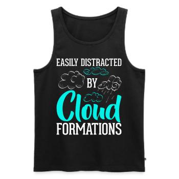 Easily Distracted By Cloud Formations - Männer Premium Bio Tank Top - Schwarz - Vorne - AI Model Male 178 light (178cm)