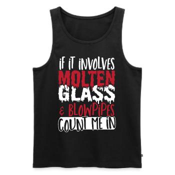 If It Involves Glass & Blowpipes Count Me In - Men's Premium Organic Tank Top - black - Front - AI Model Male 178 light (178cm)