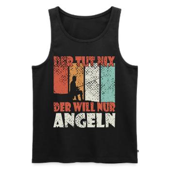 Angeln Fisch Lustig Angler Geschenk - Männer Premium Bio Tank Top - Schwarz - Vorne - Michal (187cm)