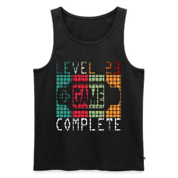 Gaming birthday. 23 years. Level 23 Complete. - Men's Premium Organic Tank Top - black - Front - Michal (187cm)
