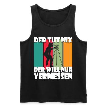 Vermessungstechniker hat immer Recht Vermesser - Männer Premium Bio Tank Top - Schwarz - Vorne - Michal (187cm)