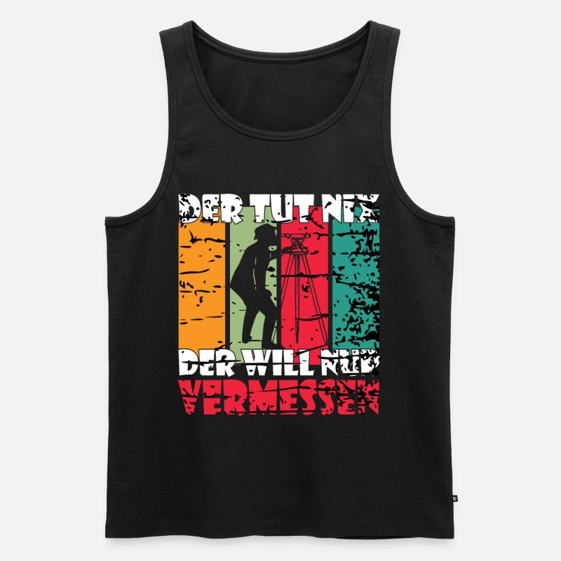 Vermesser Geometer Lustiger Spruch - Männer Premium Bio Tank Top - Schwarz