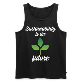 Sustainability is the future - Männer Premium Bio Tank Top - Schwarz - Vorne - AI Model Male 178 light (178cm)