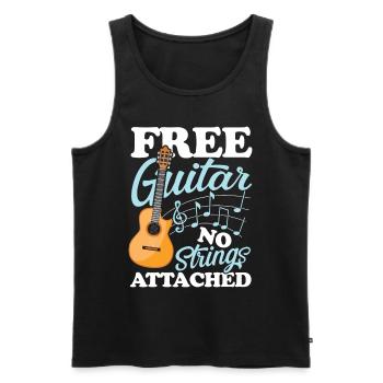Guitar No Strings Attached - Männer Premium Bio Tank Top - Schwarz - Vorne - AI Model Male 178 light (178cm)