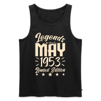 Geboren 1953 Geburtstagsgeschenk 1953. - Männer Premium Bio Tank Top - Schwarz - Vorne - Michal (187cm)