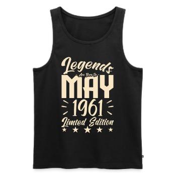 Geboren 1961 Geburtstagsgeschenk 1961. - Männer Premium Bio Tank Top - Schwarz - Vorne - Michal (187cm)