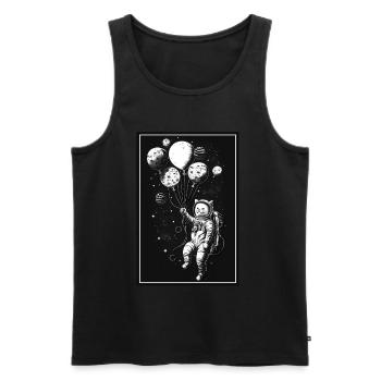 Chaton Astronaute de l’espace Planète Astronaute Astronaute - Débardeur bio Premium Homme - noir - Devant - Michal (187cm)