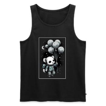 Mouse Hamster Space Astronaut Planet Spaceman - Men's Premium Organic Tank Top - black - Front - AI Model Male 178 light (178cm)