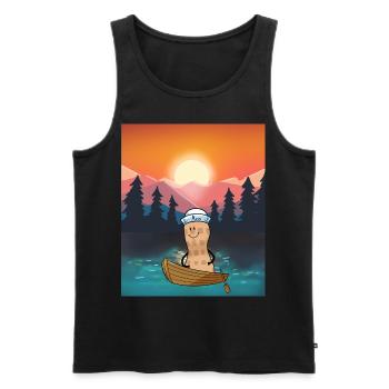 Peanut Leisure Holiday Recreation Nature Boat - Men's Premium Organic Tank Top - black - Front - AI Model Male 178 light (178cm)