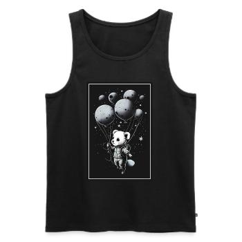 Mouse Hamster Space Astronaut Planet Spaceman - Men's Premium Organic Tank Top - black - Front - AI Model Male 178 light (178cm)
