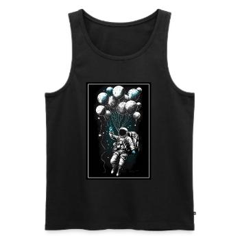 Astronaute Ballon Planète Spaceman Espace Espace - Débardeur bio Premium Homme - noir - Devant - Michal (187cm)