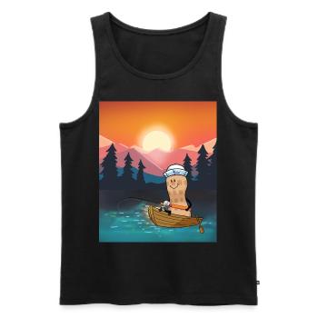 Peanut Leisure Fishing Rod Fishing Rod Fishing - Men's Premium Organic Tank Top - black - Front - AI Model Male 178 light (178cm)