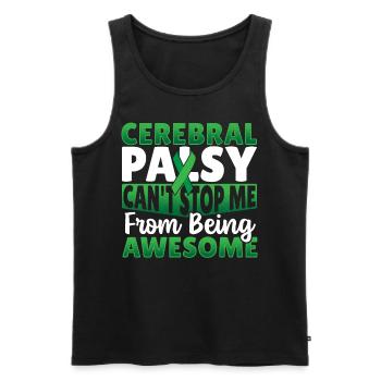 Zerebrale Lähmung Palsy Warrior CP - Männer Premium Bio Tank Top - Schwarz - Vorne - AI Model Male 178 light (178cm)