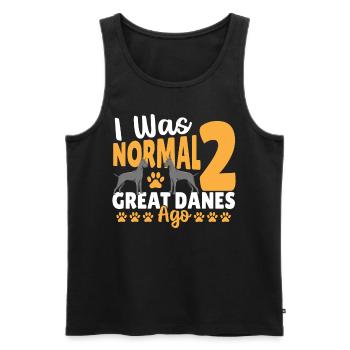 I Was Normal 2 Great Danes Ago Great Dane Dog - Men's Premium Organic Tank Top - black - Front - AI Model Male 178 light (178cm)