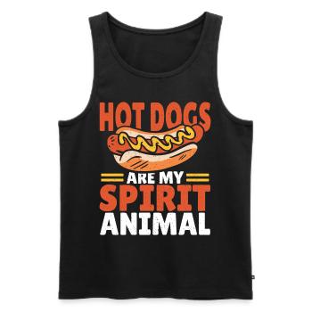 Hot-dog Hot-dogs Fast-food American Hot Dog - Débardeur bio Premium Homme - noir - Devant - Michal (187cm)