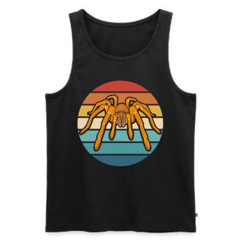 Retro 70er 80er Vogelspinne Spinnenliebhaber - Männer Premium Bio Tank Top - Schwarz - Vorne - Michal (187cm)