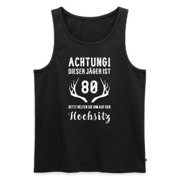 Jäger über 80 I Motiv für Jäger & Weidmann zum - Männer Premium Bio Tank Top - Schwarz - Vorne - AI Model Male 178 light (178cm)