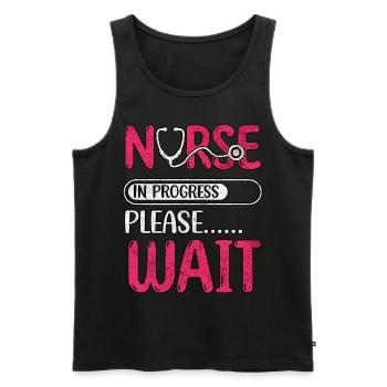 Nurse In Progress Please Wait Nursing School - Men's Premium Organic Tank Top - black - Front - AI Model Male 178 light (178cm)