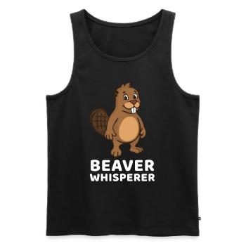 Beaver Whisperer - Männer Premium Bio Tank Top - Schwarz - Vorne - Michal (187cm)