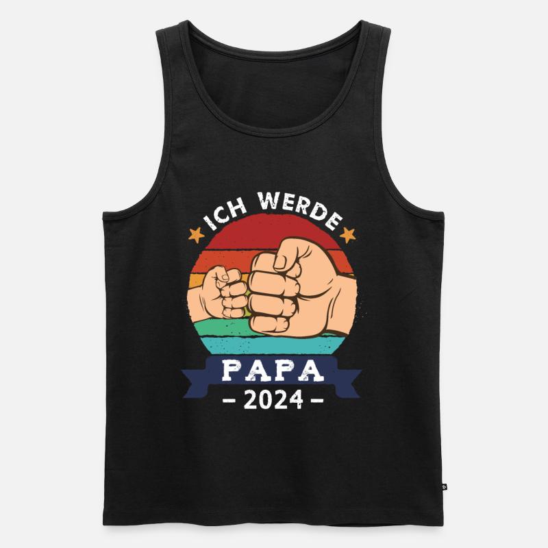 Ich werde Papa 2024 - Männer Premium Bio Tank Top - Schwarz