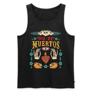 Dia-de-Muertos, Mexico, Sugar Skull, Skeleon Hands - Men's Premium Organic Tank Top - black - Front - Michal (187cm)