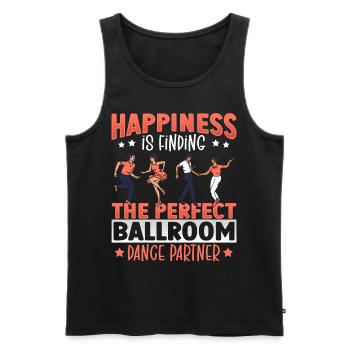 Le bonheur, c’est de trouver la danse de salon parfaite - Débardeur bio Premium Homme - noir - Devant - AI Model Male 178 light (178cm)