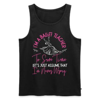 Ballet Danseuse Danse Ballerine - Débardeur bio Premium Homme - noir - Devant - Michal (187cm)