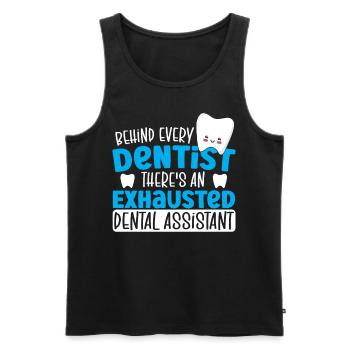 Behind Every Dentist There's An Exhausted Dental - Men's Premium Organic Tank Top - black - Front - Michal (187cm)