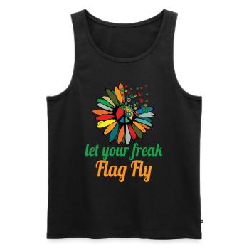 Hippie Peace Sign Peace Flowers Flower Child - Débardeur bio Premium Homme - noir - Devant - Michal (187cm)