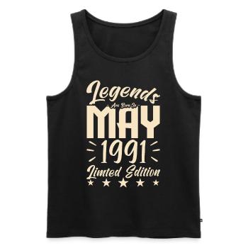 Geboren Mai 1991 Geburtstagsgeschenk 1991. - Männer Premium Bio Tank Top - Schwarz - Vorne - Michal (187cm)