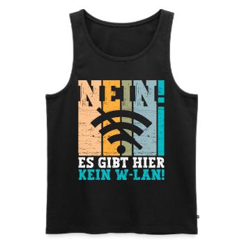 Hier kein Wlan! - Männer Premium Bio Tank Top - Schwarz - Vorne - AI Model Male 178 light (178cm)