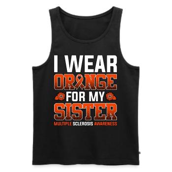 I Wear Orange For My Sister Multiple Sclerosis - Men's Premium Organic Tank Top - black - Front - AI Model Male 178 light (178cm)