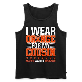 Ich trage Orange für meinen Cousin Multiple Sklerose - Männer Premium Bio Tank Top - Schwarz - Vorne - AI Model Male 178 light (178cm)