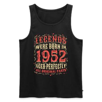 Les légendes sont nées en 1952 Anniversaire - Débardeur bio Premium Homme - noir - Devant - Michal (187cm)