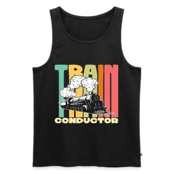 Train Conductor Eisenbahn Zug Modelleisenbahn - Männer Premium Bio Tank Top - Schwarz - Vorne - AI Model Male 178 light (178cm)