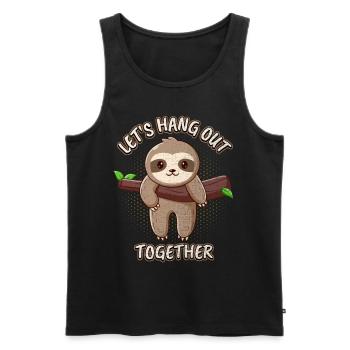 Sloth, Sloth, funny saying, Let's Hang-Out - Men's Premium Organic Tank Top - black - Front - Michal (187cm)