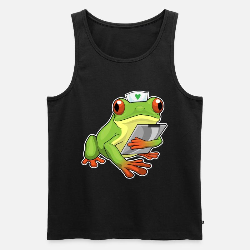 Frosch Krankenschwester - Männer Premium Bio Tank Top - Schwarz