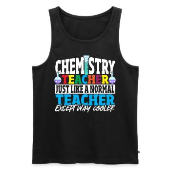 Professeur de chimie comme un professeur normal - Débardeur bio Premium Homme - noir - Devant - AI Model Male 178 light (178cm)