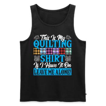 This Is My Quilting Shirt Sewer Stitching Quilter - Men's Premium Organic Tank Top - black - Front - AI Model Male 178 light (178cm)
